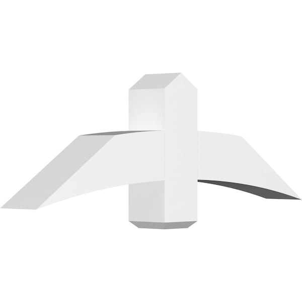 Ekena Millwork Bellingham Architectural Grade PVC Gable Bracket, 48"W x 16"H x 6"D x 6"F, 8/12 Pitch GBP048X16X0606BEL00 - main